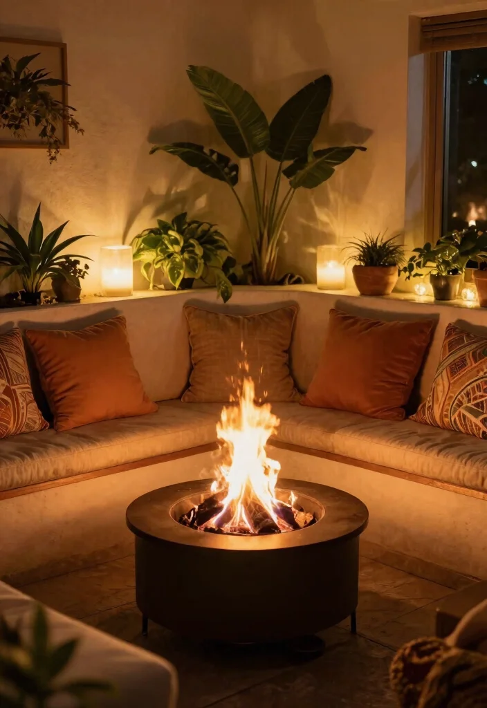 15 Cozy Patio Bench Ideas for Extra Outdoor Seating 7. Corner Bench with Fire Pit 0