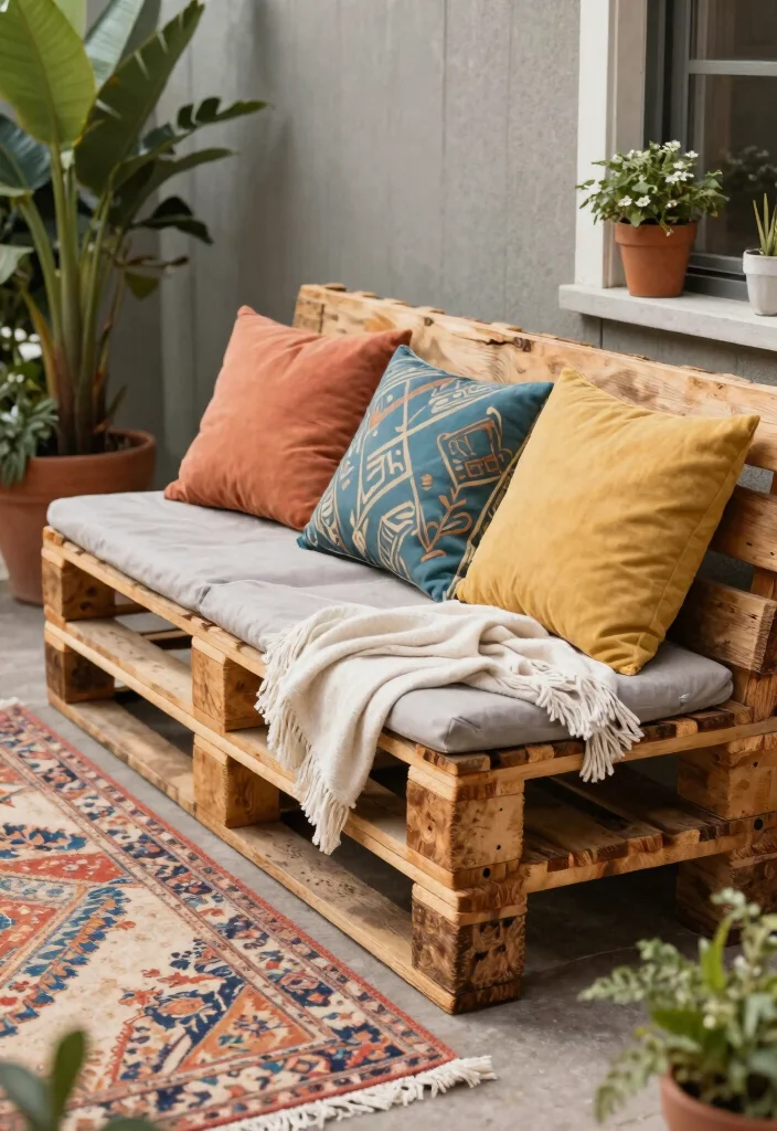 15 Cozy Patio Bench Ideas for Extra Outdoor Seating 9. DIY Pallet Bench 0