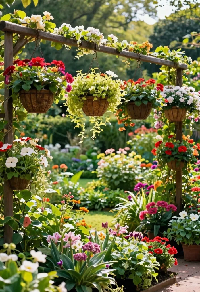 15 Creative Outdoor Shelving Ideas for Gardening Enthusiasts 10 15 Creative Outdoor Shelving Ideas for Gardening Enthusiasts 10. Hanging Basket Display 0