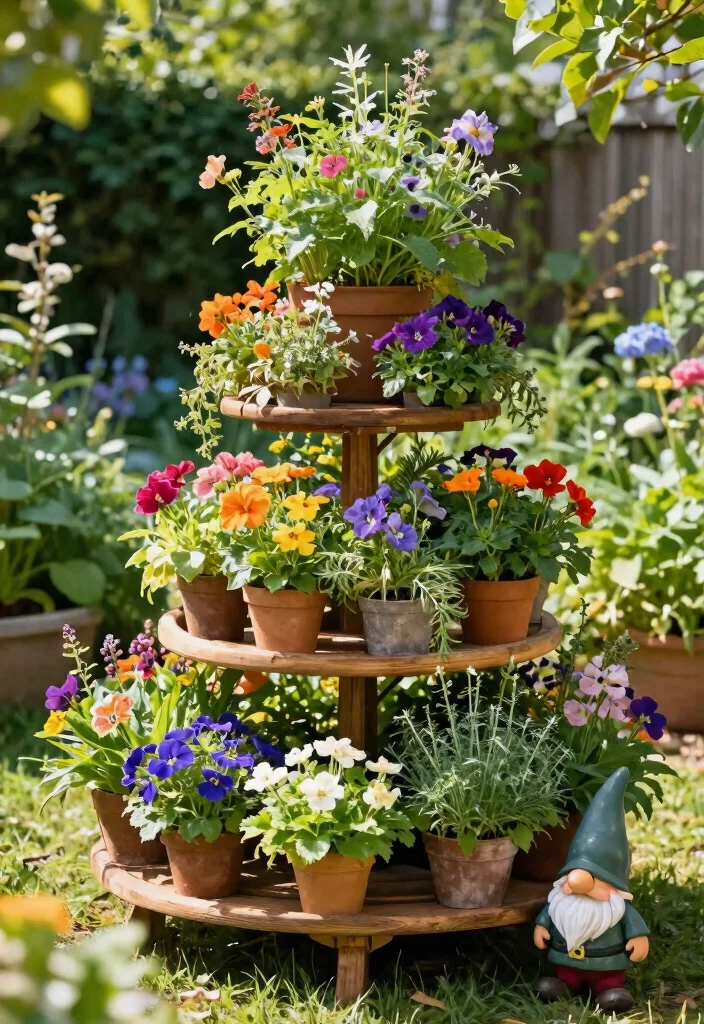 15 Creative Outdoor Shelving Ideas for Gardening Enthusiasts 8 15 Creative Outdoor Shelving Ideas for Gardening Enthusiasts 8. Tiered Plant Stands 0