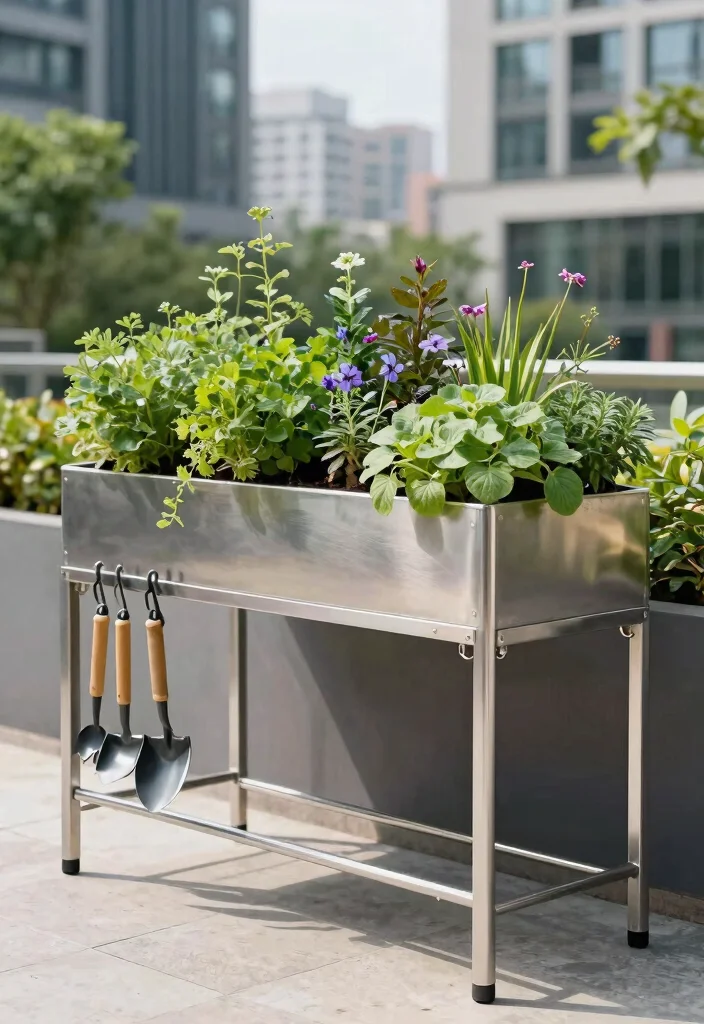 15 Durable Raised Metal Garden Bed Ideas No Rot 10. Elevated Metal Planting Tables 0