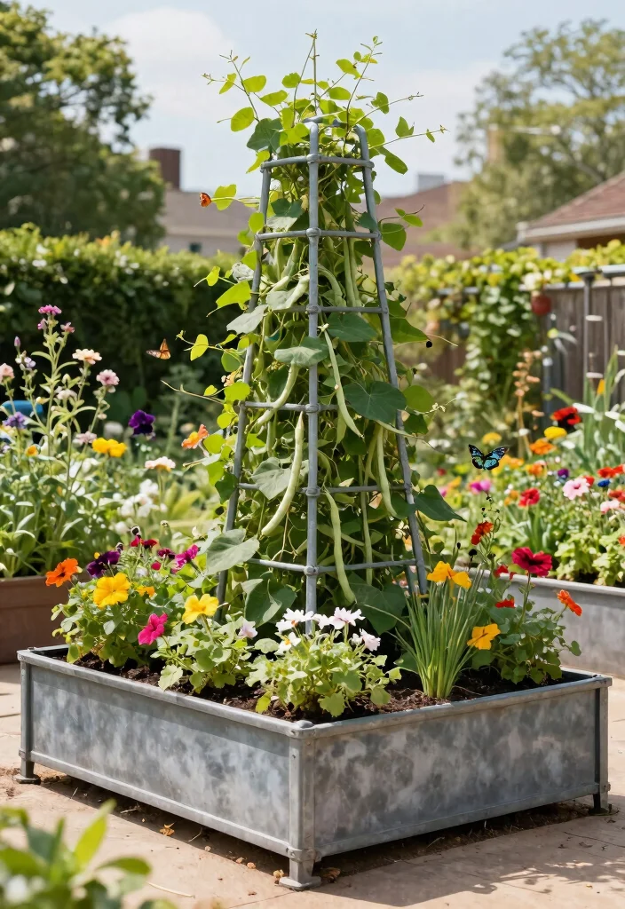 15 Durable Raised Metal Garden Bed Ideas No Rot 12. Raised Metal Garden Beds with Trellises 0
