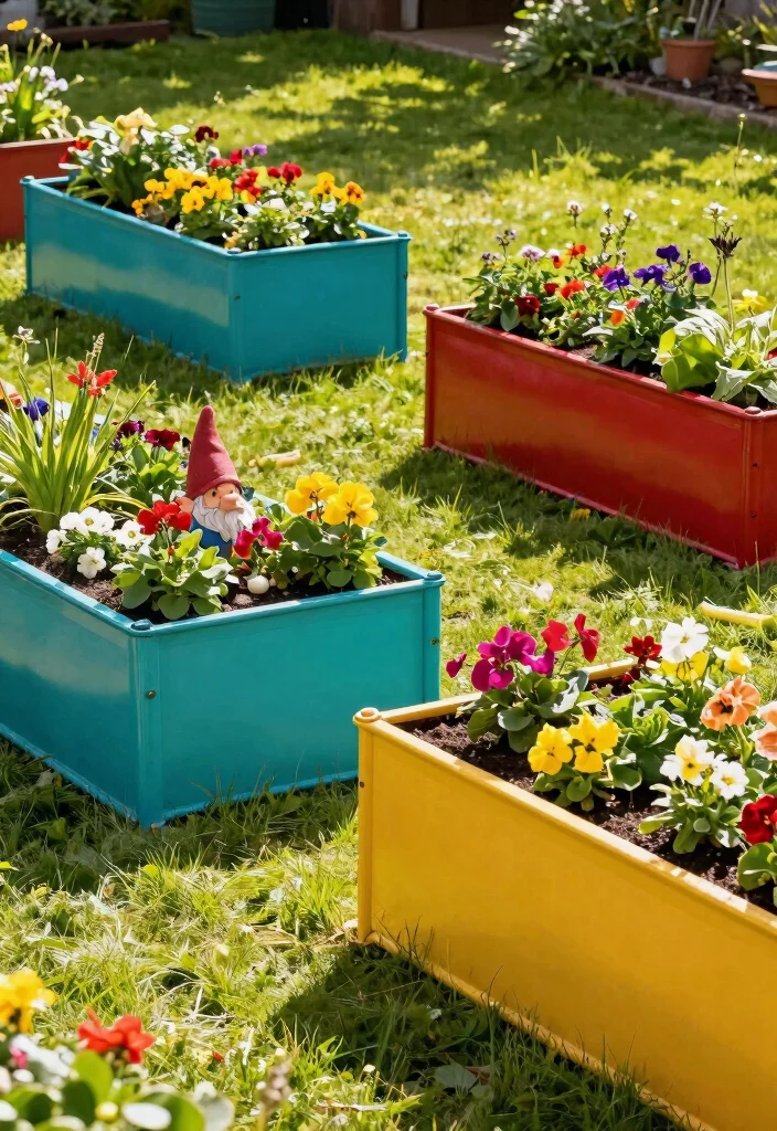 15 Durable Raised Metal Garden Bed Ideas No Rot 15. Colorful Metal Raised Beds 0