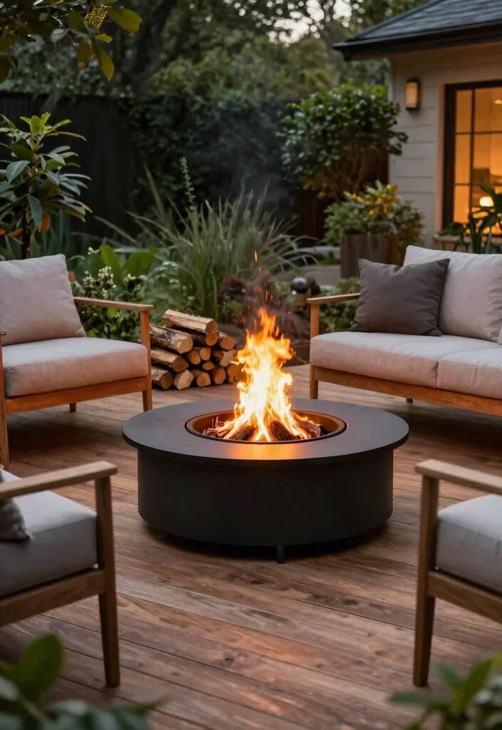 15 Easy Propane Fire Pit Ideas for Backyard Ambiance 10. Elevated Fire Pit 0