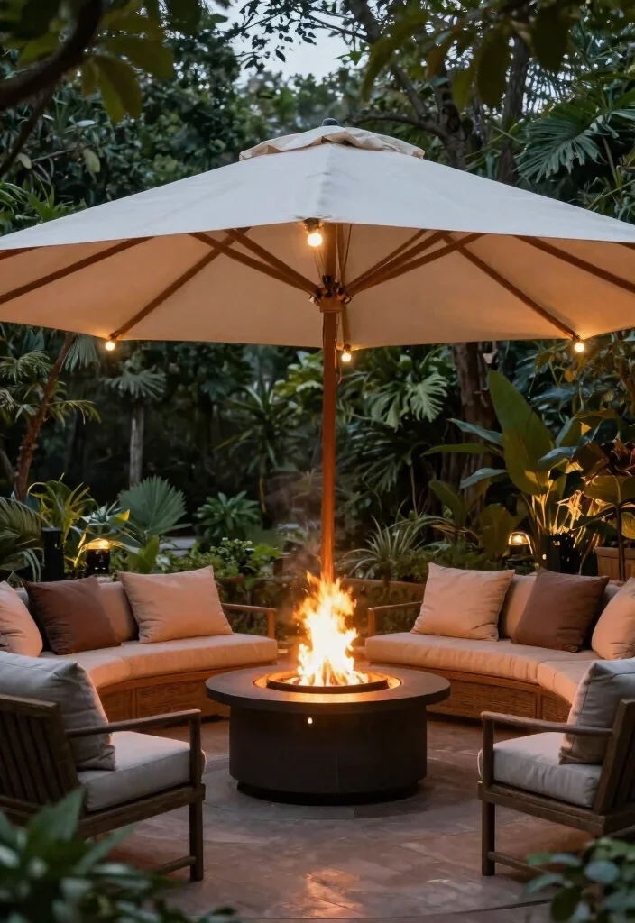 15 Easy Propane Fire Pit Ideas for Backyard Ambiance 15. Fire Pit with Canopy 0