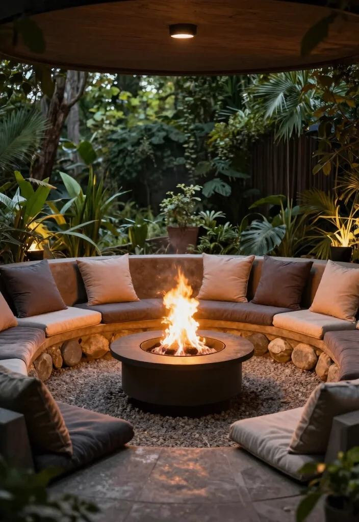 15 Easy Propane Fire Pit Ideas for Backyard Ambiance 4. Sunken Fire Pit 0