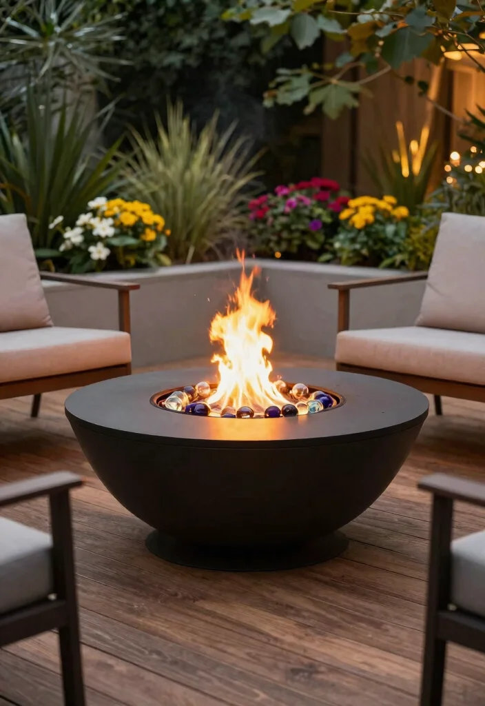 15 Easy Propane Fire Pit Ideas for Backyard Ambiance 7. Propane Fire Bowl 0