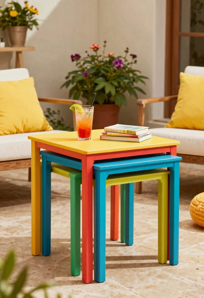 15 Handy Patio Side Table Ideas for Drinks and Books 10. Nesting Tables 0