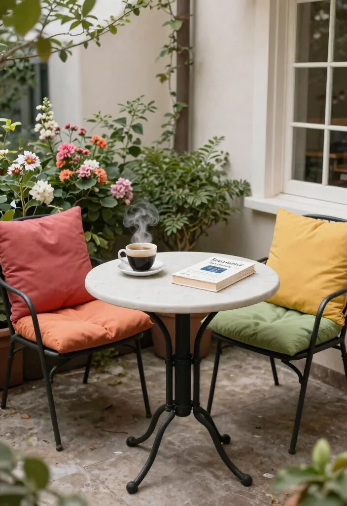 15 Handy Patio Side Table Ideas for Drinks and Books 11. Compact Round Table 0