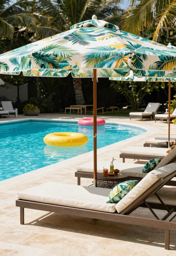 15 Huge Cantilever Umbrella Patio Ideas for Maximum Shade 10. Elegant Poolside 0