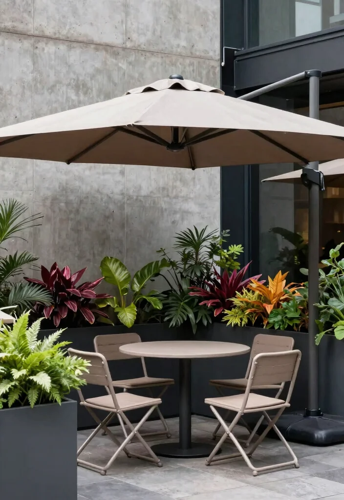 15 Huge Cantilever Umbrella Patio Ideas for Maximum Shade 11. Urban Oasis 0