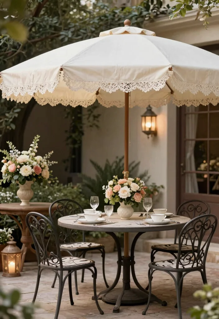 15 Huge Cantilever Umbrella Patio Ideas for Maximum Shade 5. Classic Elegance 0