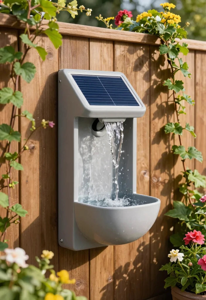 15 Relaxing Solar Fountain Ideas No Wires Needed 12. Wall Mounted Solar Fountain 0