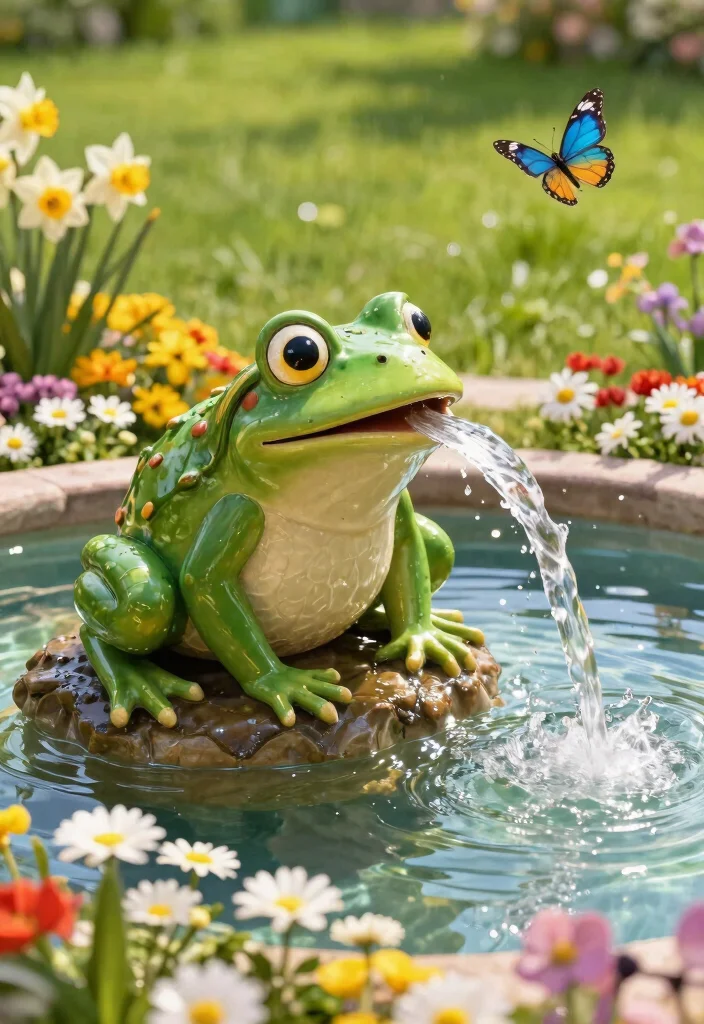 15 Relaxing Solar Fountain Ideas No Wires Needed 2. Playful Animal Sculptures 0