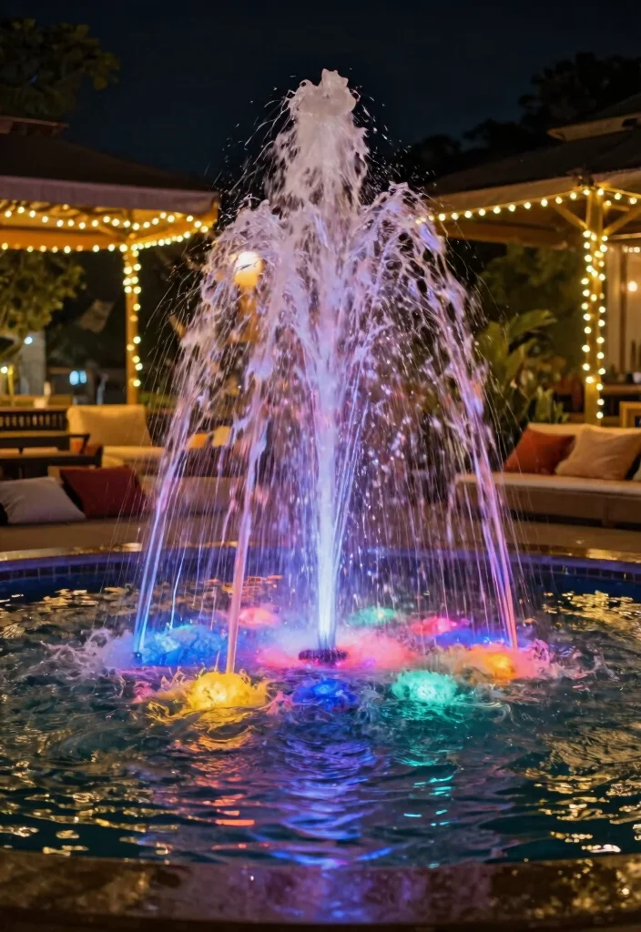 15 Relaxing Solar Fountain Ideas No Wires Needed 8. Light Up Solar Fountain 0