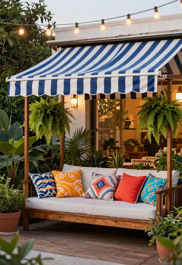 15 Sleek Retractable Awning Ideas for Patio Shade Fix 1 15 Sleek Retractable Awning Ideas for Patio Shade Fix 1. Classic Canvas Elegance 0