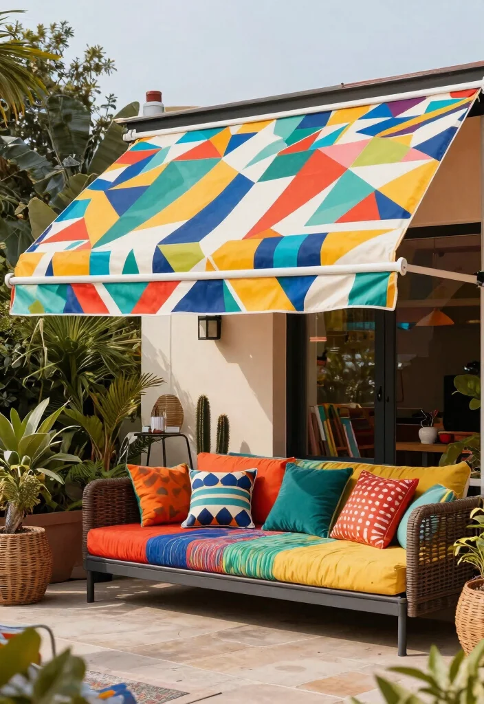 15 Sleek Retractable Awning Ideas for Patio Shade Fix 15 15 Sleek Retractable Awning Ideas for Patio Shade Fix 15. Playful Patterns and Textures 0