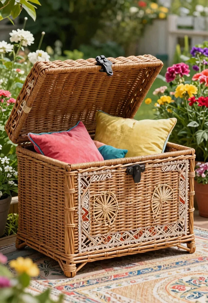 15 Smart Outdoor Cushion Storage Ideas Weatherproof 2. Decorative Storage Chest 0