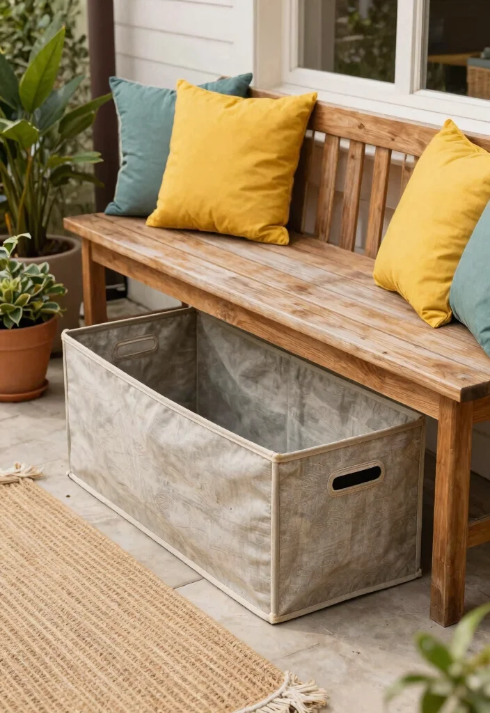 15 Smart Outdoor Cushion Storage Ideas Weatherproof 5. Under Bench Storage 0