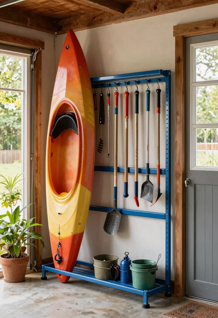 15 Space Saving Kayak Garage Storage Ideas Hoists Racks 4. Vertical Storage Solutions 0