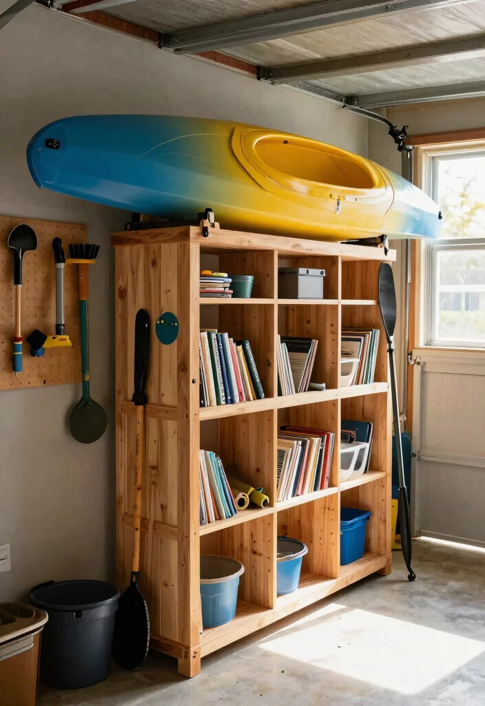 15 Space Saving Kayak Garage Storage Ideas Hoists Racks 6. DIY Storage Solutions 0