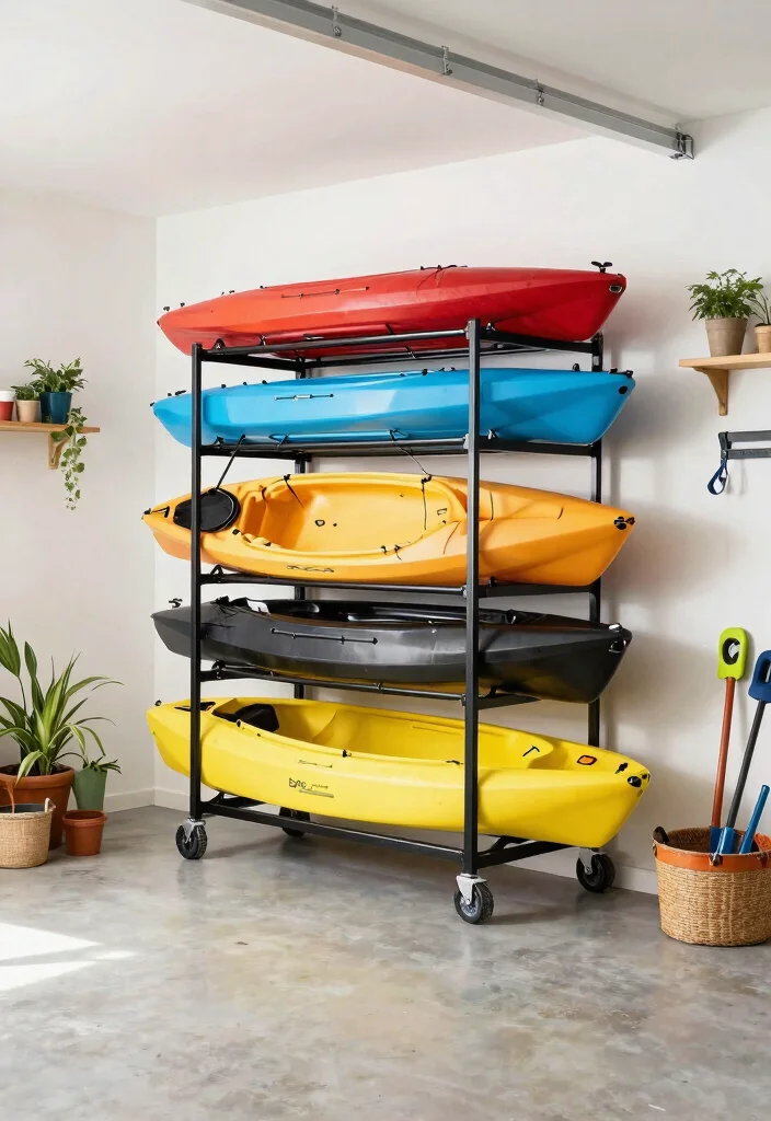 15 Space Saving Kayak Garage Storage Ideas Hoists Racks 7. Foldable Kayak Storage 0