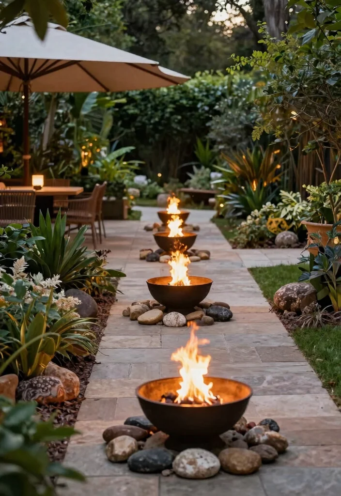 15 Stunning Outdoor Fire Bowl Patio Ideas for Ambiance 14. Fire Bowl with Surrounding Pathway 0