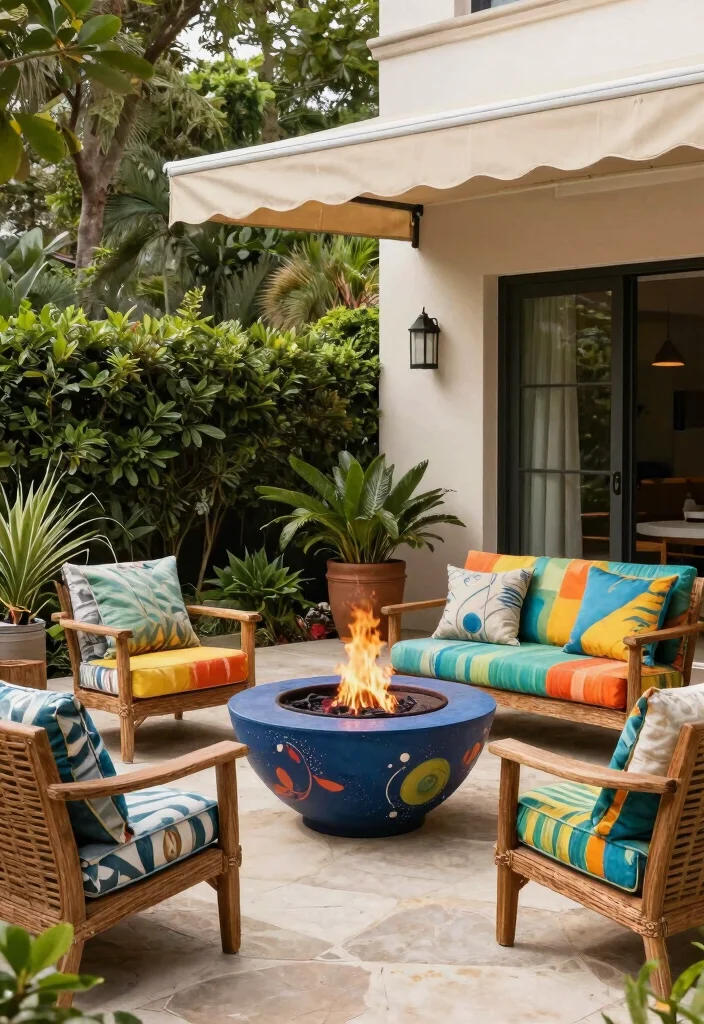 15 Stunning Outdoor Fire Bowl Patio Ideas for Ambiance 15. Fire Bowl with Crafted Surroundings 0