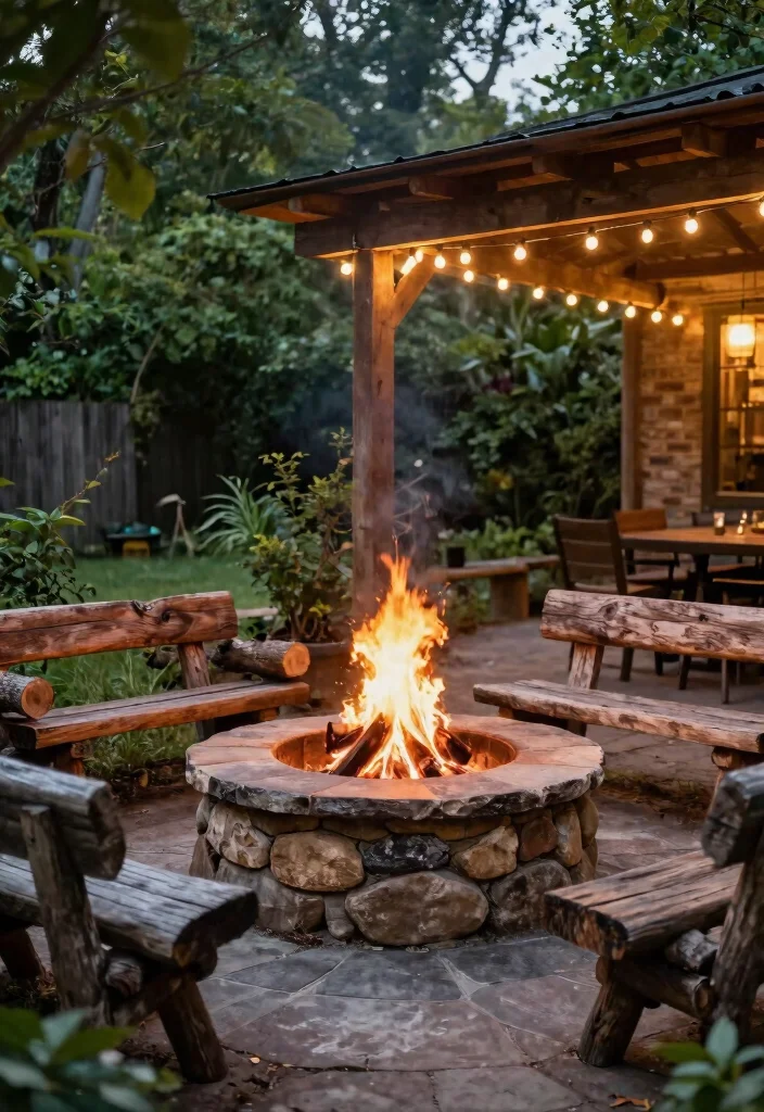 15 Stunning Outdoor Fire Bowl Patio Ideas for Ambiance 2. Rustic Stone Fire Pit 0