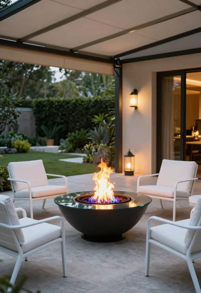 15 Stunning Outdoor Fire Bowl Patio Ideas for Ambiance 3. Contemporary Glass Fire Bowl 0