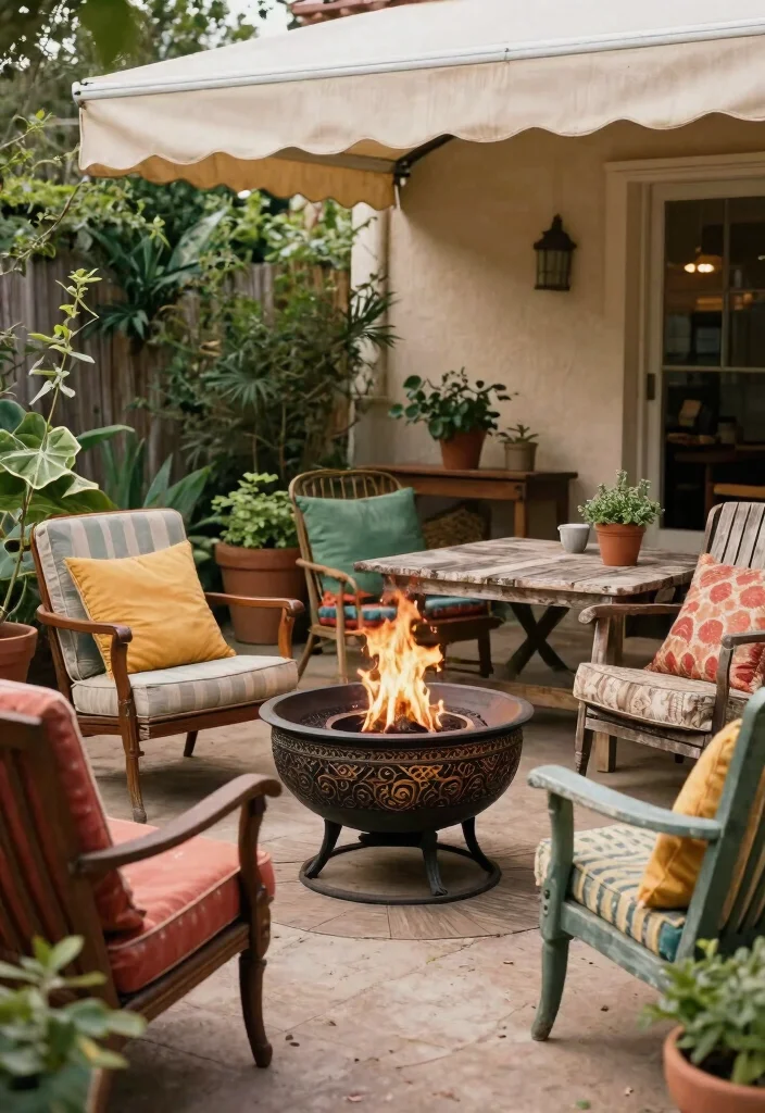 15 Stunning Outdoor Fire Bowl Patio Ideas for Ambiance 4. Vintage Inspired Fire Bowl 0