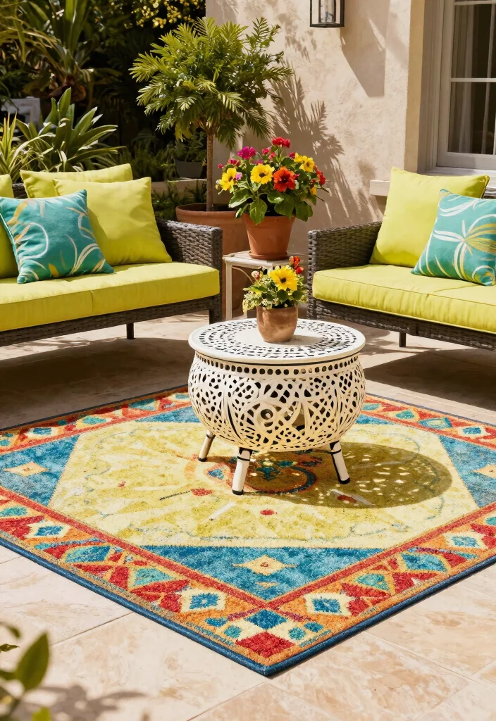 15 Stunning Patio Rug Inspiration Photos for Summer 10 15 Stunning Patio Rug Inspiration Photos for Summer 10. Outdoor Friendly Fabrics 0