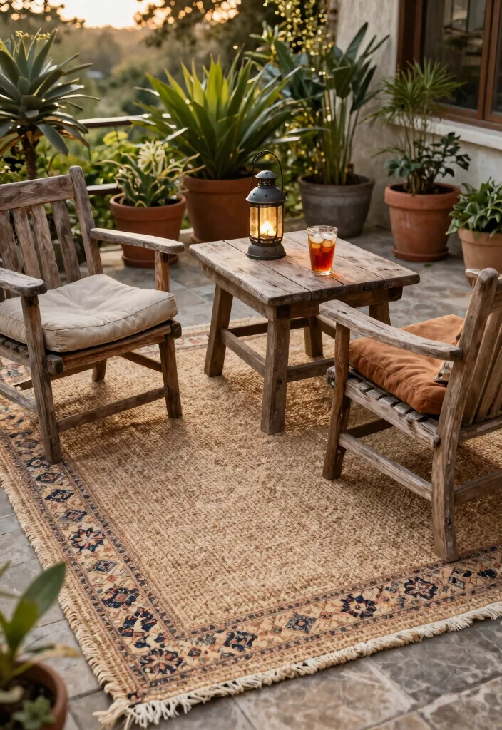 15 Stunning Patio Rug Inspiration Photos for Summer 4 15 Stunning Patio Rug Inspiration Photos for Summer 4. Rustic Charm 0