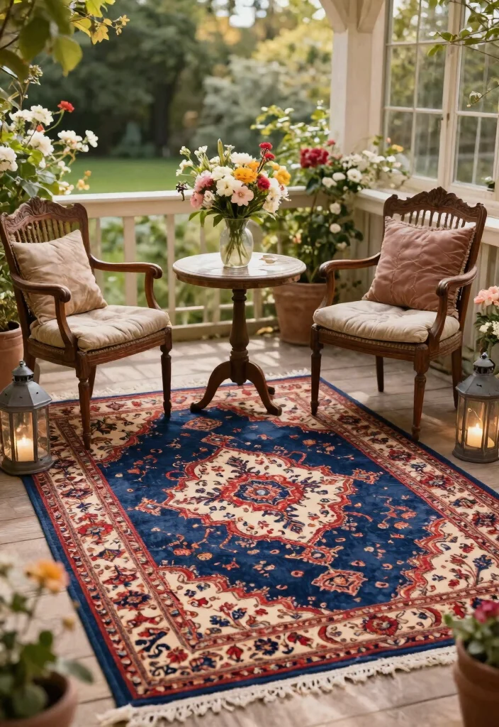 15 Stunning Patio Rug Inspiration Photos for Summer 7 15 Stunning Patio Rug Inspiration Photos for Summer 7. Vintage Flair 0