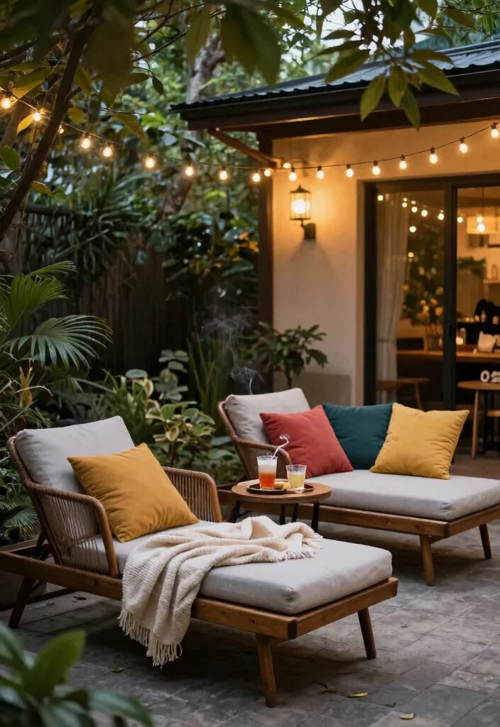 15 Ultimate Offset Smoker Ideas for Backyard Pitmasters 3. Cozy Lounge Area with Teak Furniture 0