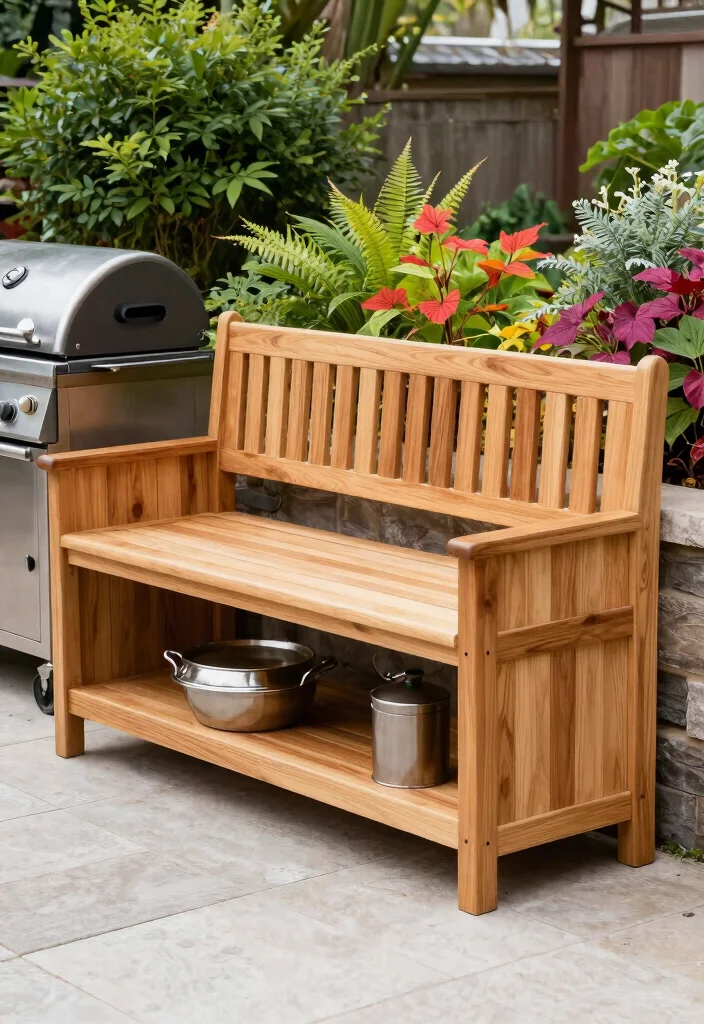 15 Ultimate Offset Smoker Ideas for Backyard Pitmasters 6. Functional Teak Storage Solutions 0