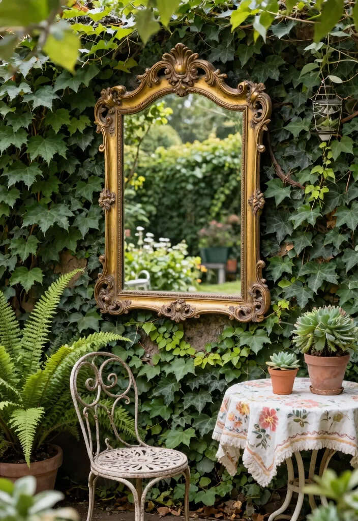 15 Unique Outdoor Mirror Inspiration for Your Secret Garden 1. Vintage Mirrors for Timeless Elegance 0
