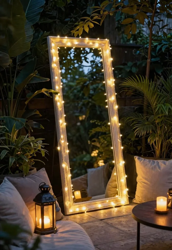 15 Unique Outdoor Mirror Inspiration for Your Secret Garden 14. Light Up Mirrors for Nighttime Magic 0
