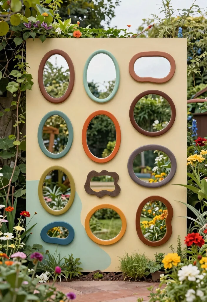 15 Unique Outdoor Mirror Inspiration for Your Secret Garden 15. Unique Shapes and Sizes for Personal Style 0