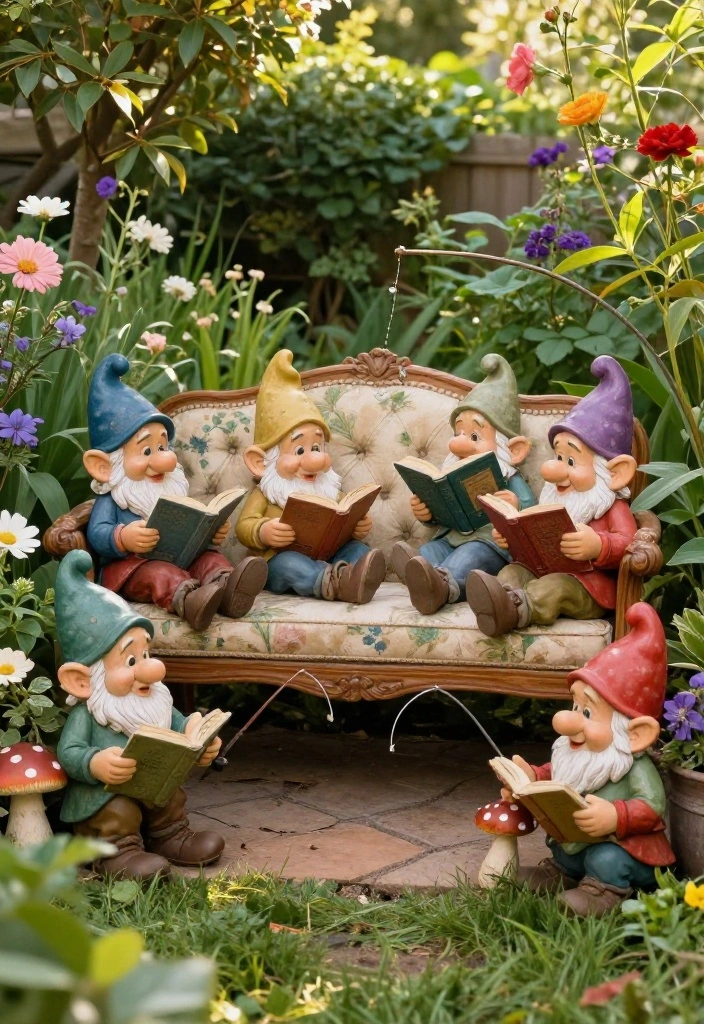 15 Whimsical Garden Statue Decor Ideas Yard Art 3. Vintage Garden Gnomes 0