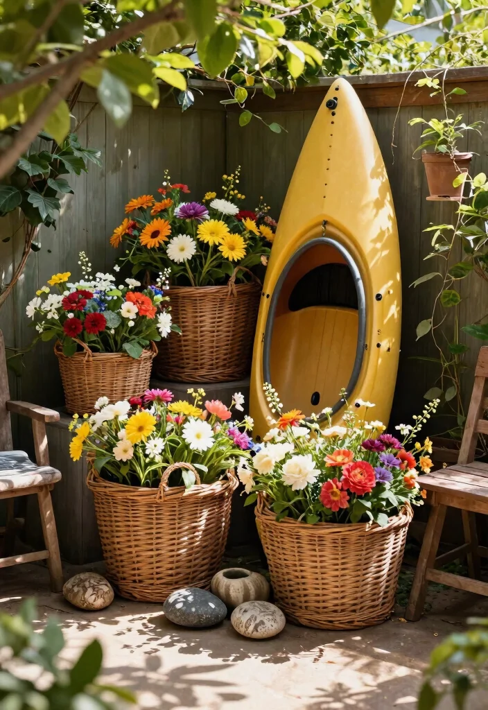21 Clever Kayak Storage Ideas to Protect Your Boat 1. Wicker Basket Storage 0