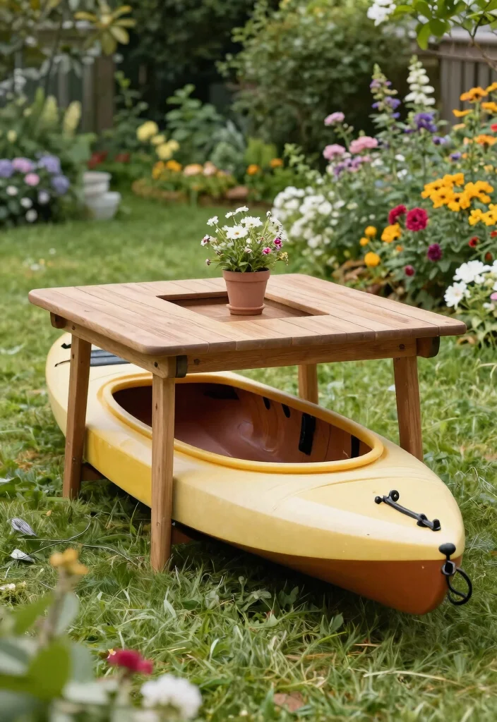 21 Clever Kayak Storage Ideas to Protect Your Boat 17. Garden Furniture Kayak Storage 0