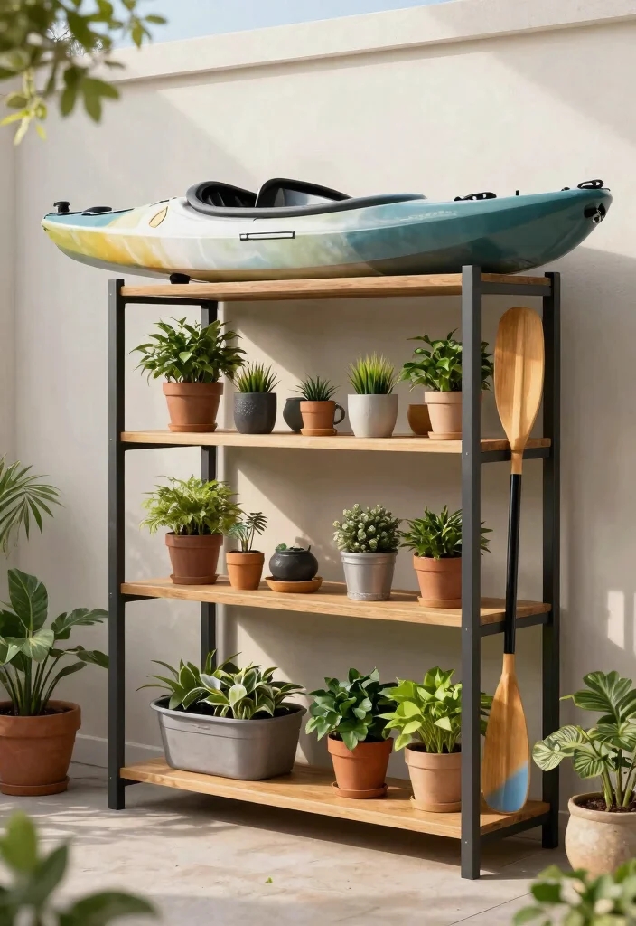21 Clever Kayak Storage Ideas to Protect Your Boat 18. Kayak Shelving Units 0