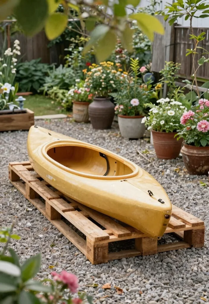 21 Clever Kayak Storage Ideas to Protect Your Boat 3. Repurposed Pallet Storage 0
