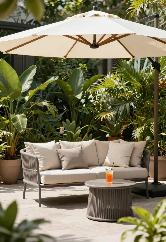 21 Comfortable Patio Sofa Ideas for Outdoor Living 12. Outdoor Sofas with Umbrellas 0