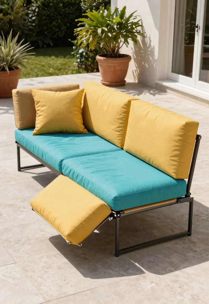 21 Comfortable Patio Sofa Ideas for Outdoor Living 16. Foldable Sofas for Versatility 0