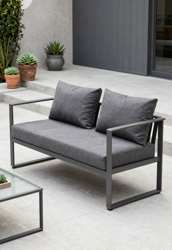 21 Comfortable Patio Sofa Ideas for Outdoor Living 20. Industrial Style Metal Sofas 0