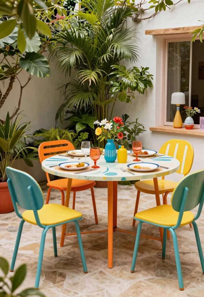 21 Elegant Patio Dining Set Ideas for Summer Meals 15 21 Elegant Patio Dining Set Ideas for Summer Meals 15. Retro Inspired Dining Furniture 0