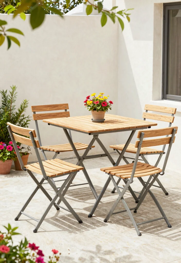 21 Elegant Patio Dining Set Ideas for Summer Meals 3 21 Elegant Patio Dining Set Ideas for Summer Meals 3. Folding Furniture for Flexibility 0