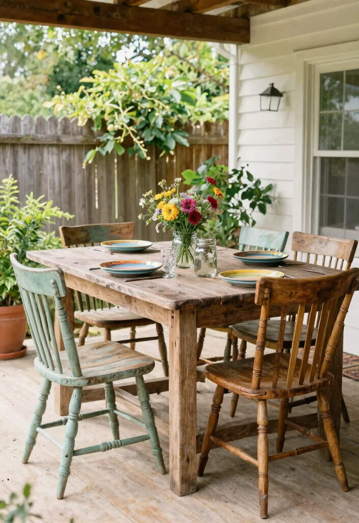 21 Elegant Patio Dining Set Ideas for Summer Meals 6 21 Elegant Patio Dining Set Ideas for Summer Meals 6. Rustic Farmhouse Style with Vintage Touches 0